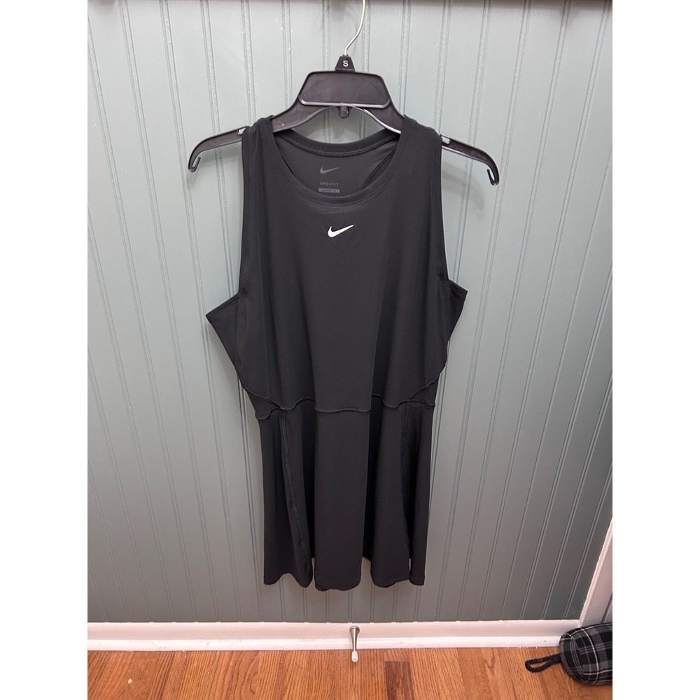 Nike Dri Fit Black Sleeveless Tennis Golf Dress Slim Fit Womens Sz Medium - Picture 1 of 6